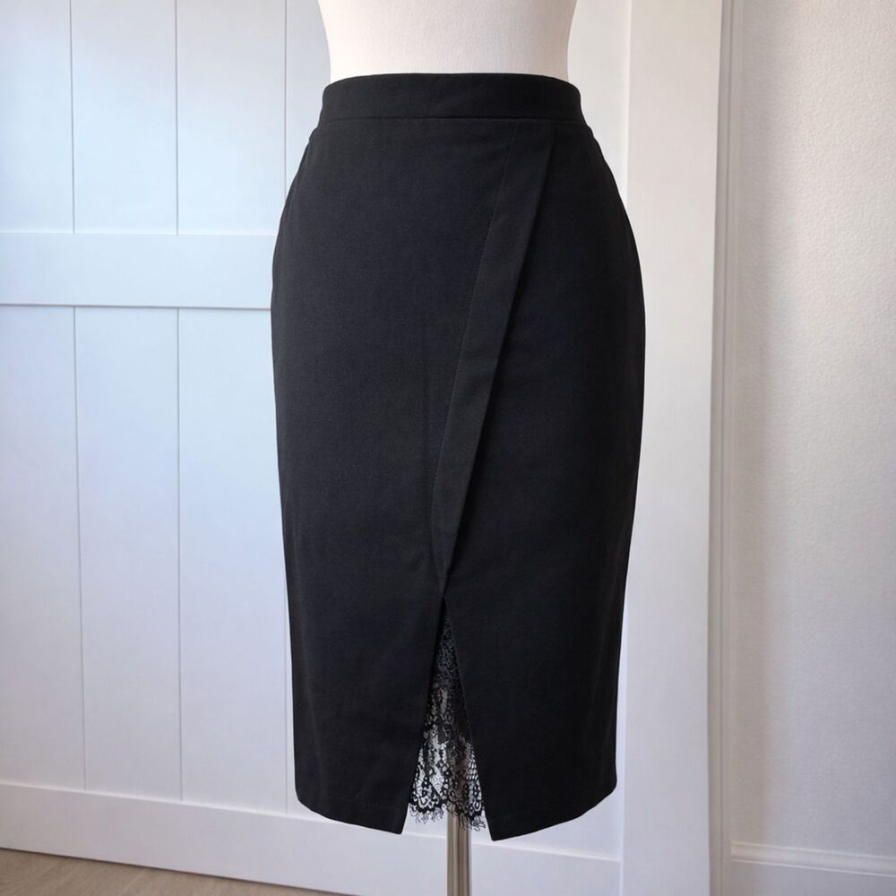 Tulip Skirt Peekaboo Lace Trim Women S 4 6 Black Dark Academia Whimsigoth Fairy